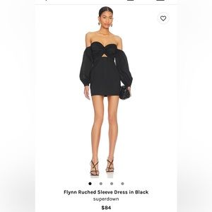 FLYNN RUCHED SLEEVE DRESS superdown